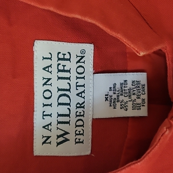 VTG NATIONAL WILDLIFE FEDERATION Mandarin Collar Nehru Topper Novelty Shacket - Picture 6 of 8